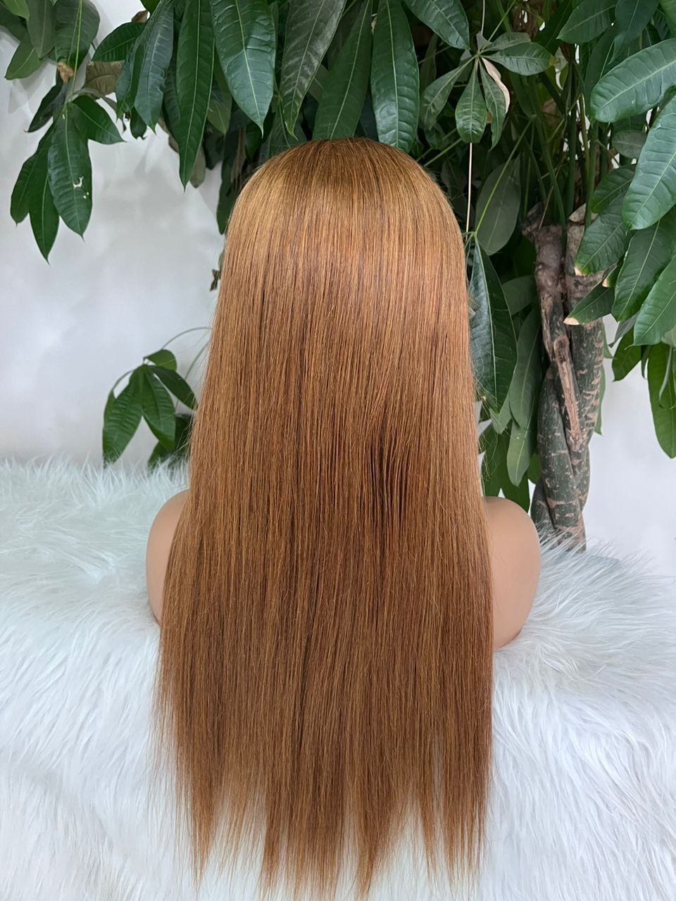 Straight light brown glueless frontal wig 20"